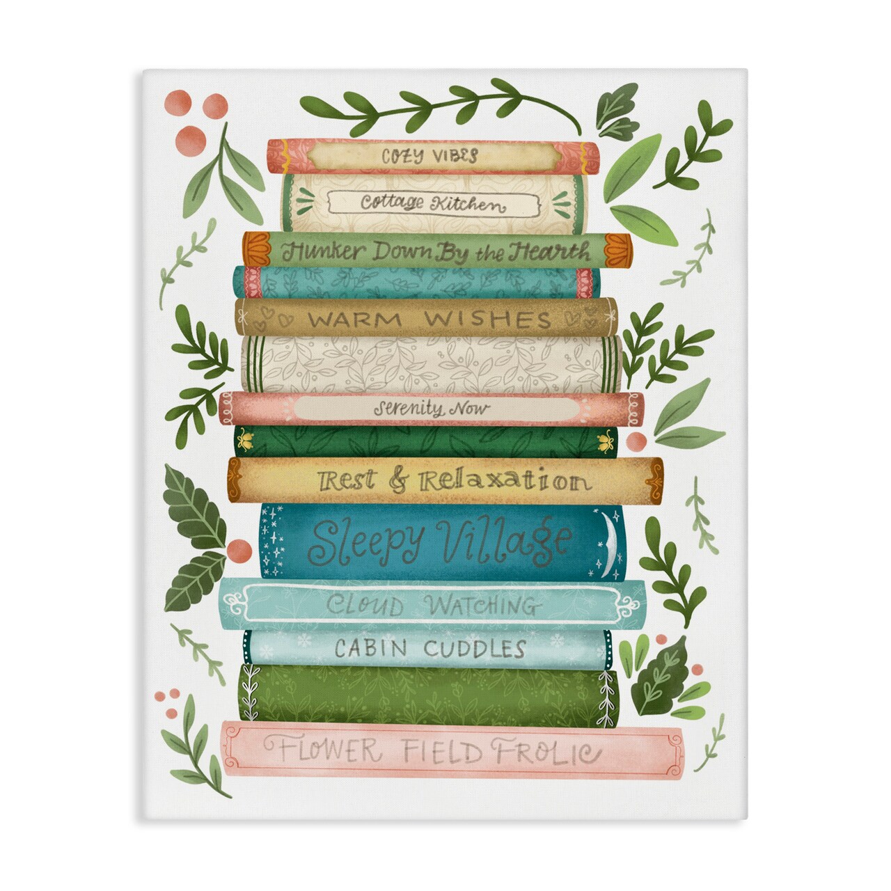 Stupell Industries Cozy Books At The Cottage Canvas Wall Art, design by Giao Williams